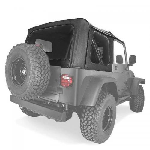 Rugged Ridge XHD Soft Top, Black Denim, NO Upper Door Skins, Tinted Windows; 97-06 Jeep Wrangler TJ