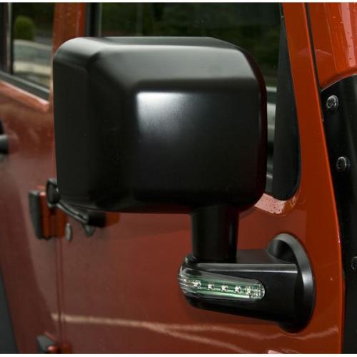 Door Mirror with LED Signals, Black, Right, 07-13 Jeep Wrangler (JK)
