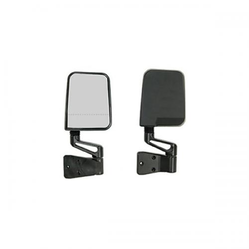 Dual Focal Point Mirror Pair, Black, 87-02 Wrangler With Factory Half Doors & 94-02 Wrangler With Factory Full Doors