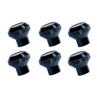 Dash Knob Set, Billet Stainless Steel, Black, 76-86 Jeep CJ Models.