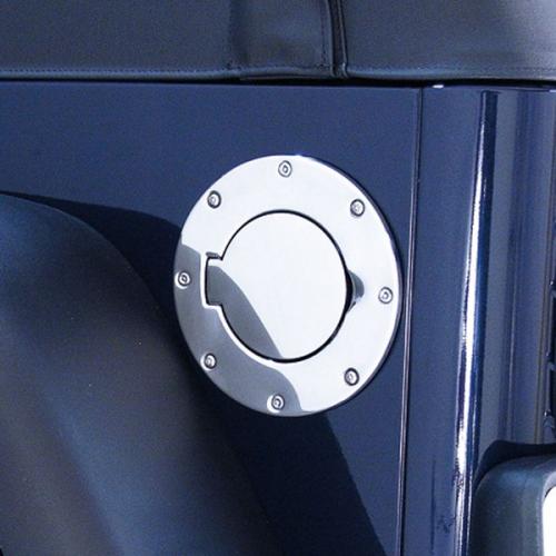 Gas Hatch Cover, Stainless, 97-06 Wrangler