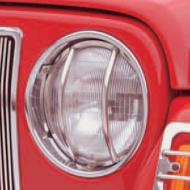 Front Headlight Euro Guards, Stainless, 97-06 Wrangler/Unlimited (Pair)