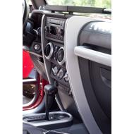 Center Dash Accents, Brushed Silver, 07-10 Jeep Wrangler