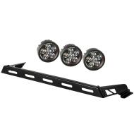 Hood Light Bar Kit, 3 Round LED Lights, 07-14 Jeep Wrangler (JK)
