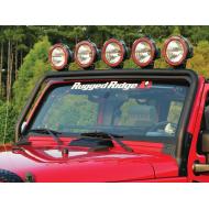 Windshield Frame Light Bar,Textured Black, Rugged Ridge, Jeep Wrangler (JK)  07-11