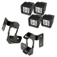 A-Pillar Light Mount Kit, Semi-Gloss Black, Square LED, 07-15 Wrangler