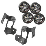 A-Pillar Light Mount Kit, Textured Black, Round LED, 07-15 Wrangler