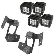 A-Pillar Light Mount Kit, Textured Black, Square LED, 07-15 Wrangler