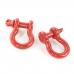 D-Shackles, 3/4-Inch, Red, Pair, 9500Lbs Work Load Limit