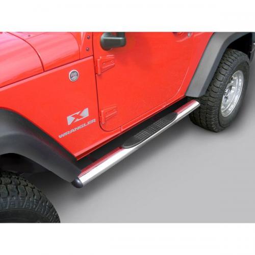 4 1/4-inch Oval Side Steps, Stainless Steel, 07-13 Jeep Wrangler (JK)