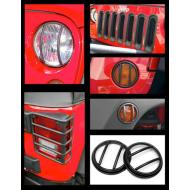 19-Piece Euro Guard Light Kit, Black, 07-13 Jeep Wrangler