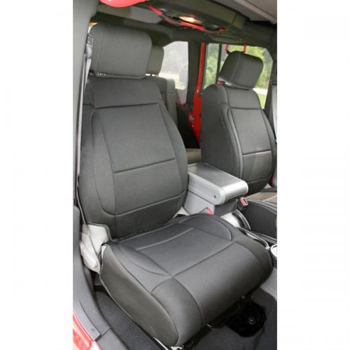 Neoprene Front Seat Covers, Black, 07-10 Jeep Wrangler