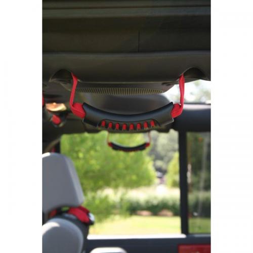 Rear Side Grab Handles, Red, 07-13 Jeep Wrangler Unlimited (JK)