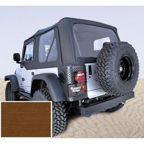 XHD Soft Top, Dark Tan, Clear Windows, 97-02 Jeep Wrangler (TJ)