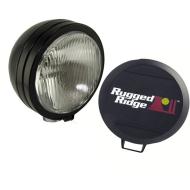 Hid Off Road Fog Light, 5-Inch Round Black, Steel Housing, Rugged Ridge
