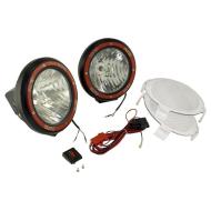 Hid Off Road Fog Light Kit, Pair Of Lights W/ Wiring Harness, 5-In Round Black, Composite Housing,  Rugged Ridge