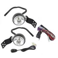 Hood Mounted Off Road Fog Light Kit, 3-In Black, 100W, Rugged Ridge, Jeep Wrangler (JK) 07-10