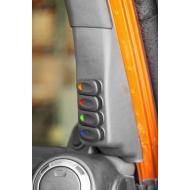 A-Pillar 4 Switch Pod Kit, Black, Right Side, 07-10 Jeep Wrangler