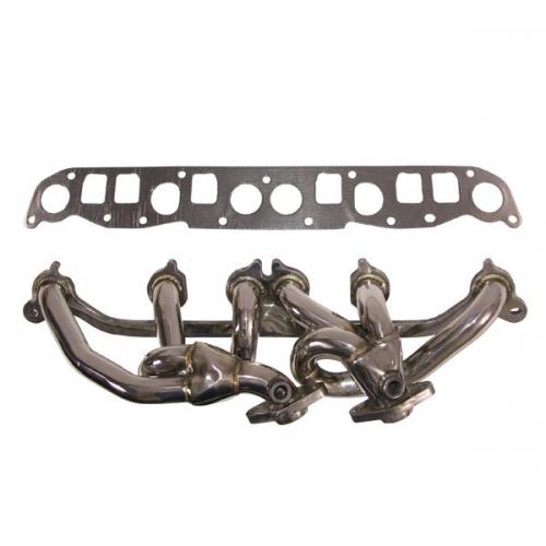 Header AsseMBly, 00-06 4.0L Wrangler, Includes Manifold Gaskets, Polished Stainless