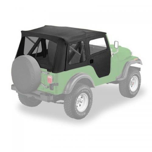 Bestop Supertop Soft Top with Rear Windows and Clear 2-Piece Soft Doors, Complete Soft Top, Black