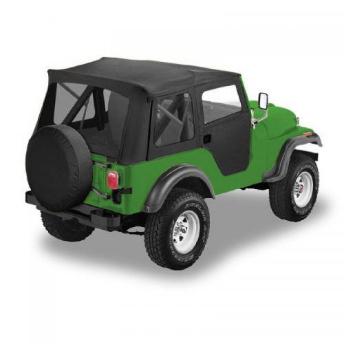 Bestop Supertop Soft Top with Rear Windows and Clear 2-Piece Soft Doors, Complete Soft Top, Black