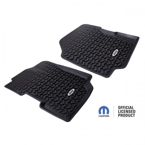 All Terrain Front Floor Liners with Jeep Logo, 76-95 Jeep Models