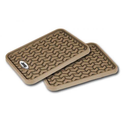 Rear Tan Floor Liner Pair With Jeep Logo Universal Application