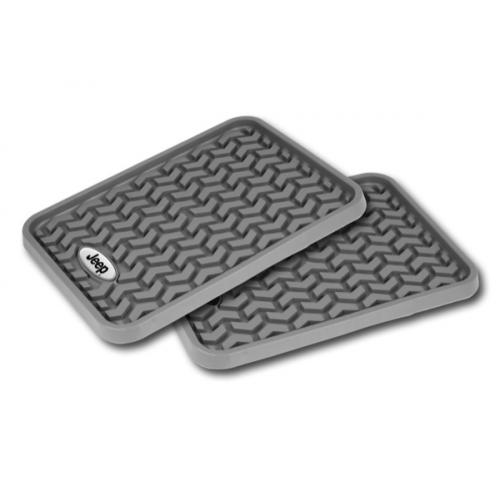 Rear Gray Floor Liner Pair With Jeep Logo For All Jeeps